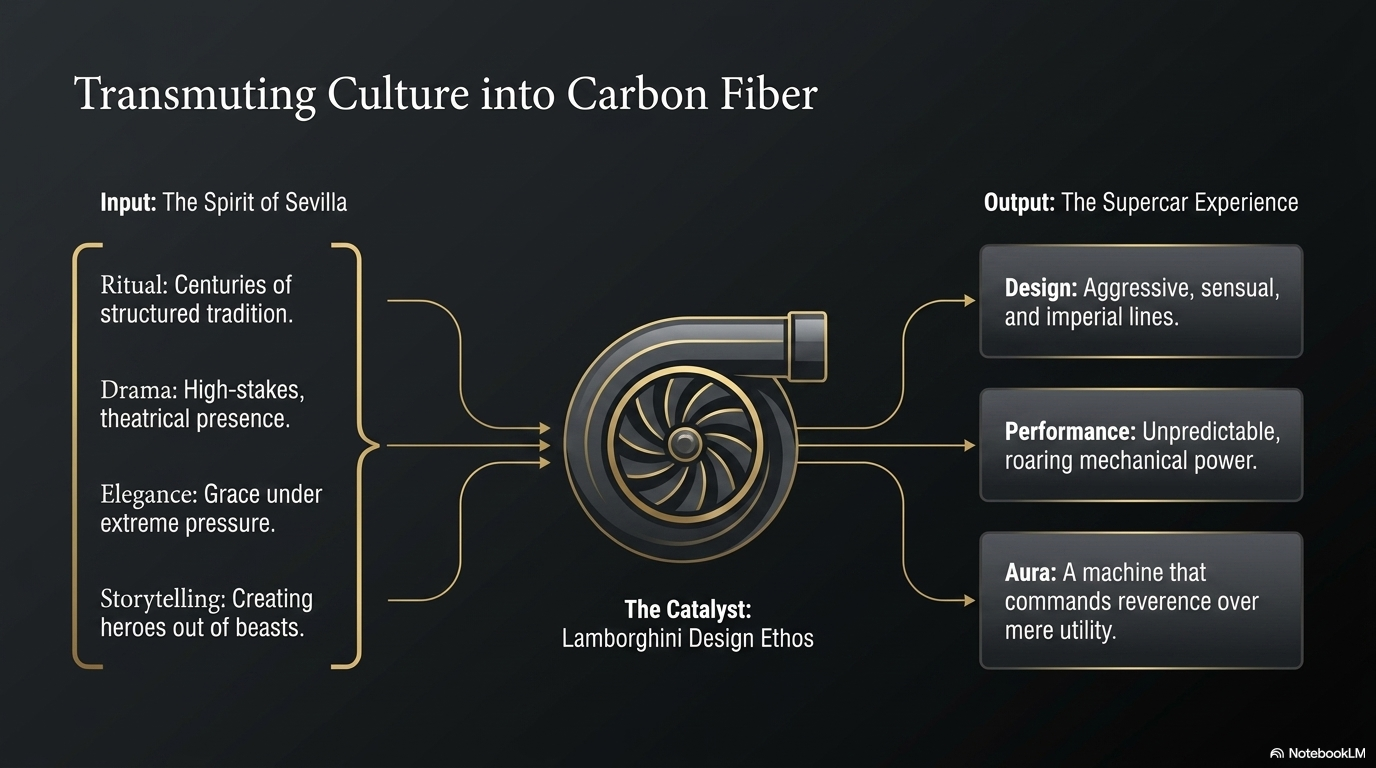 Transmuting culture into carbon fiber — the spirit of Sevilla becomes the supercar experience.