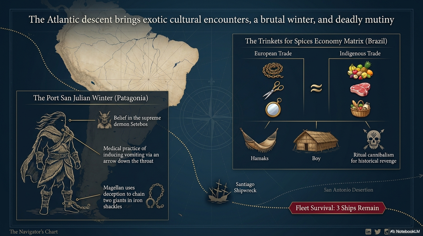 The Atlantic descent: exotic encounters, brutal winter, and mutiny.
