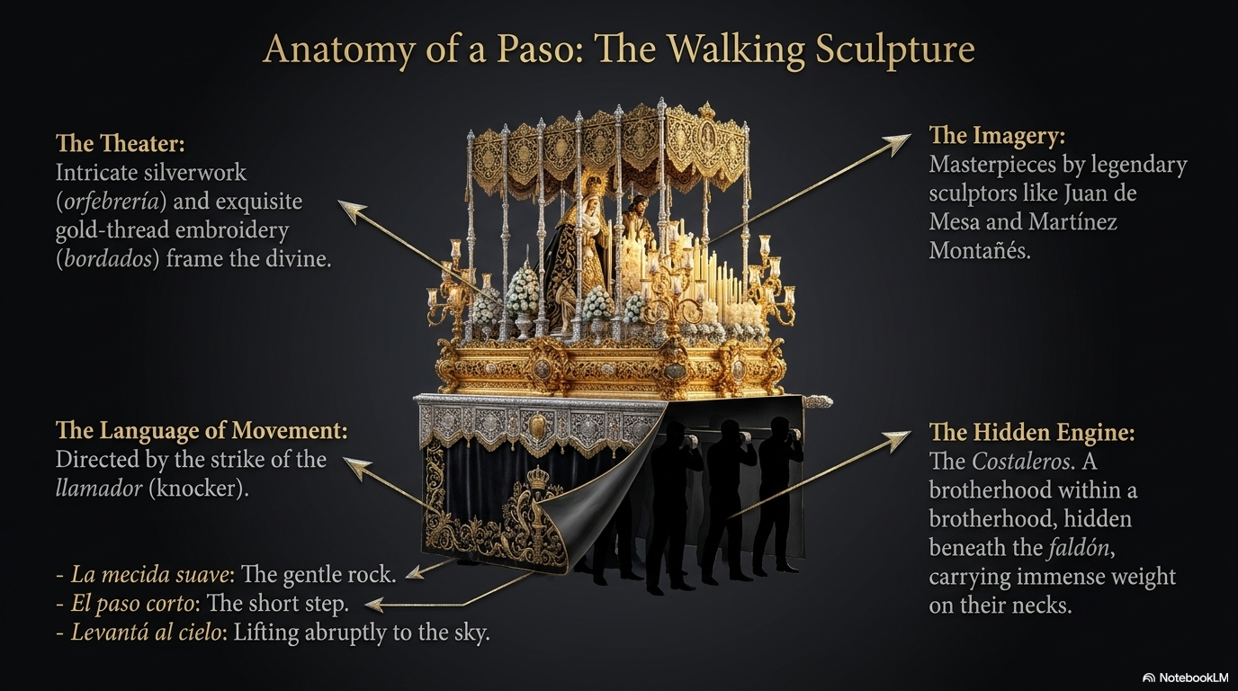 Anatomy of a paso — the walking sculpture and its hidden engine of costaleros.