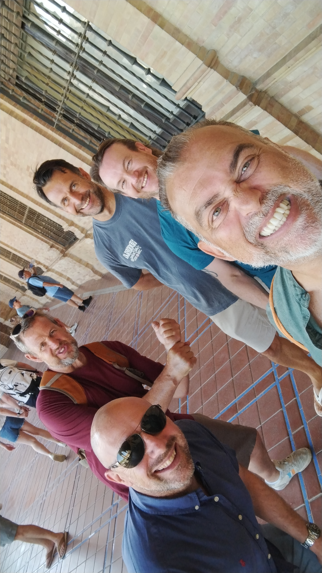 Johnny with a group of friends at Plaza de España