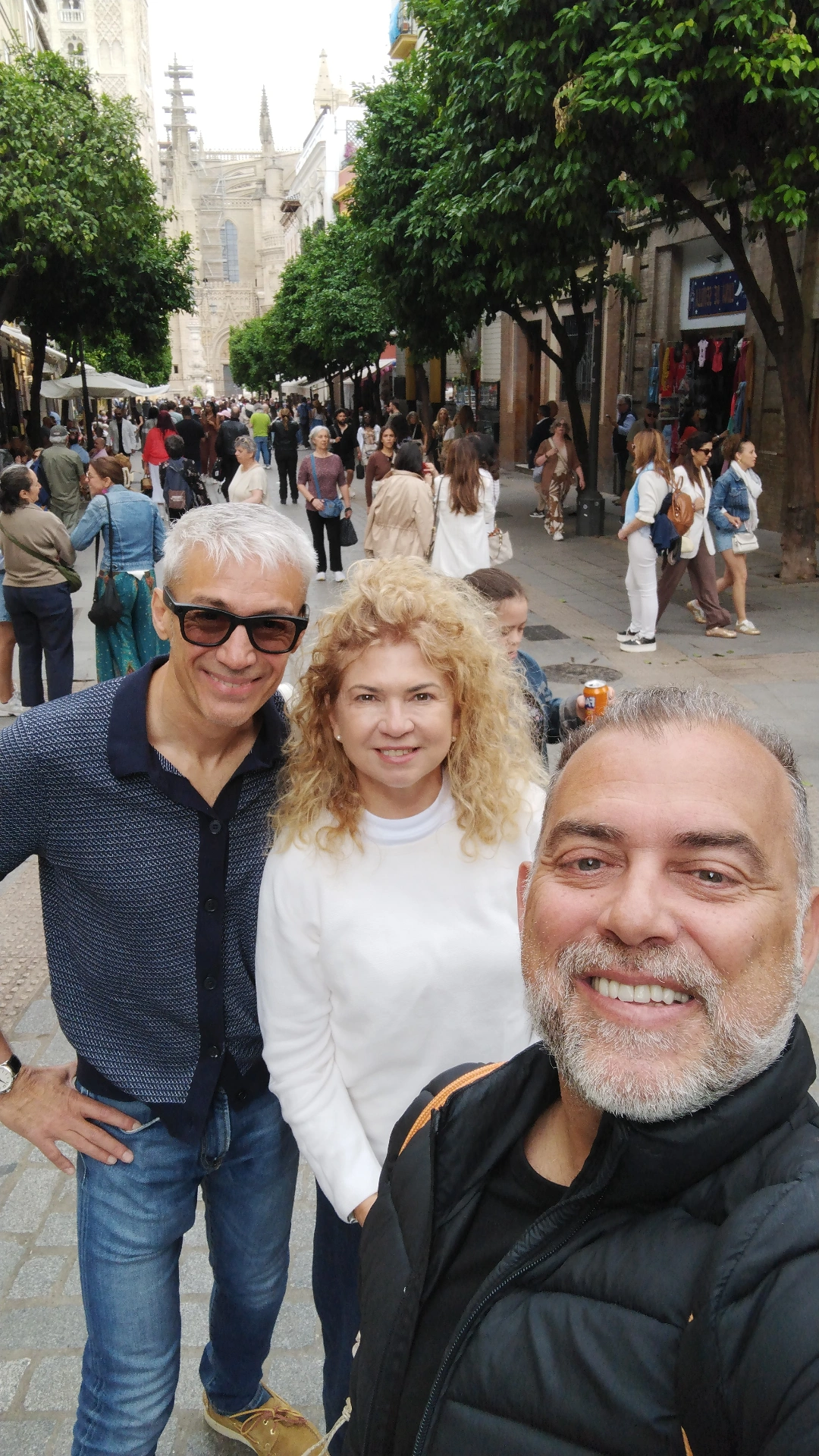 Johnny with guests near Seville Cathedral