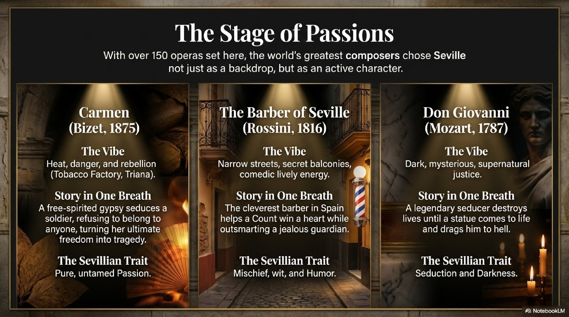 Carmen · Don Giovanni · The Barber of Seville