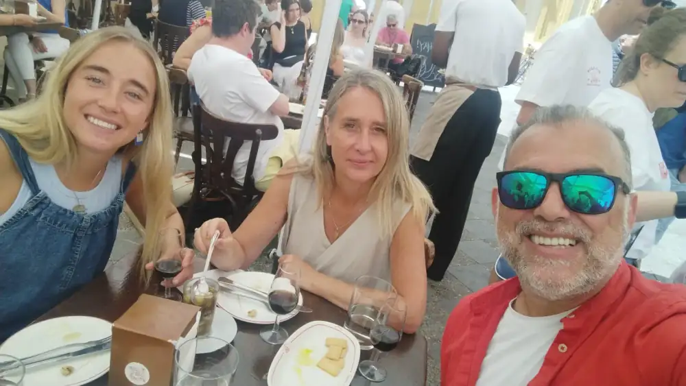 Tapas and wine with guests in Seville