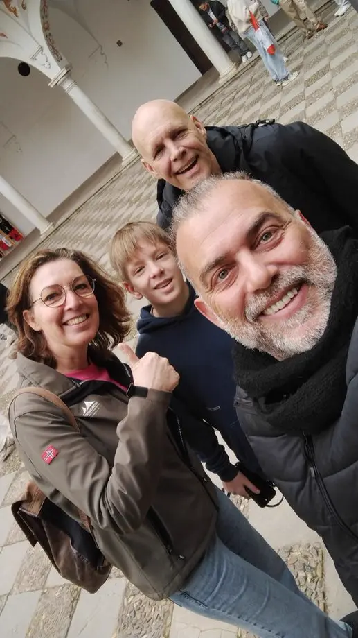 Family with child on a Seville tour